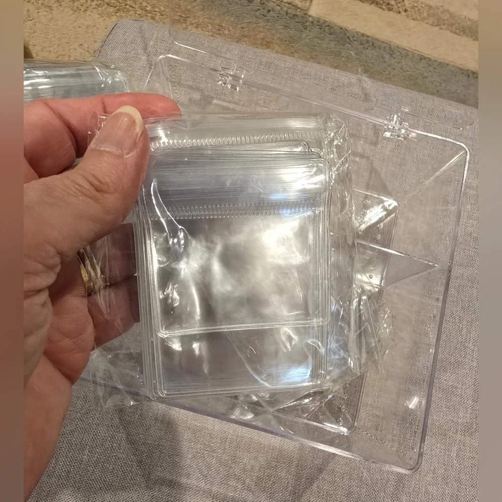 Clear Plastic Storage Organizer-jewelry With Bags And Hinged Lid